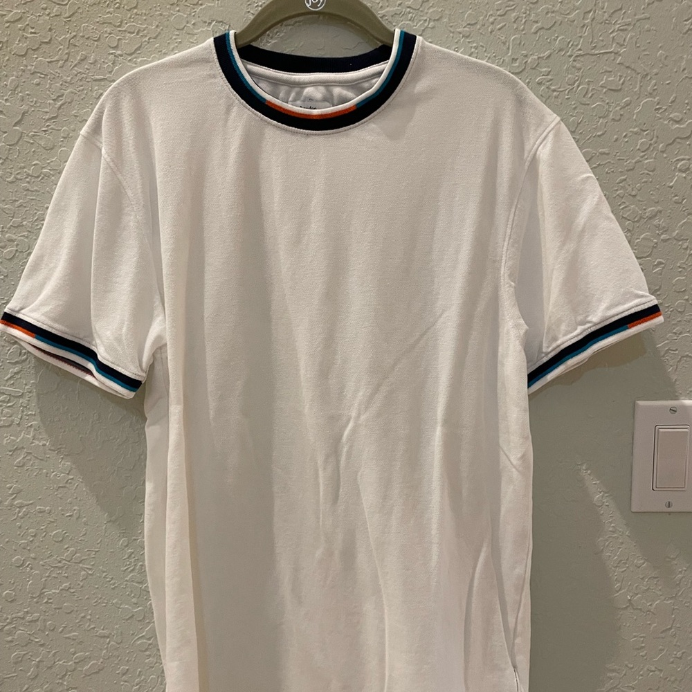 Peter Worth London Cotton Short Sleeve White Shirt Size Medium